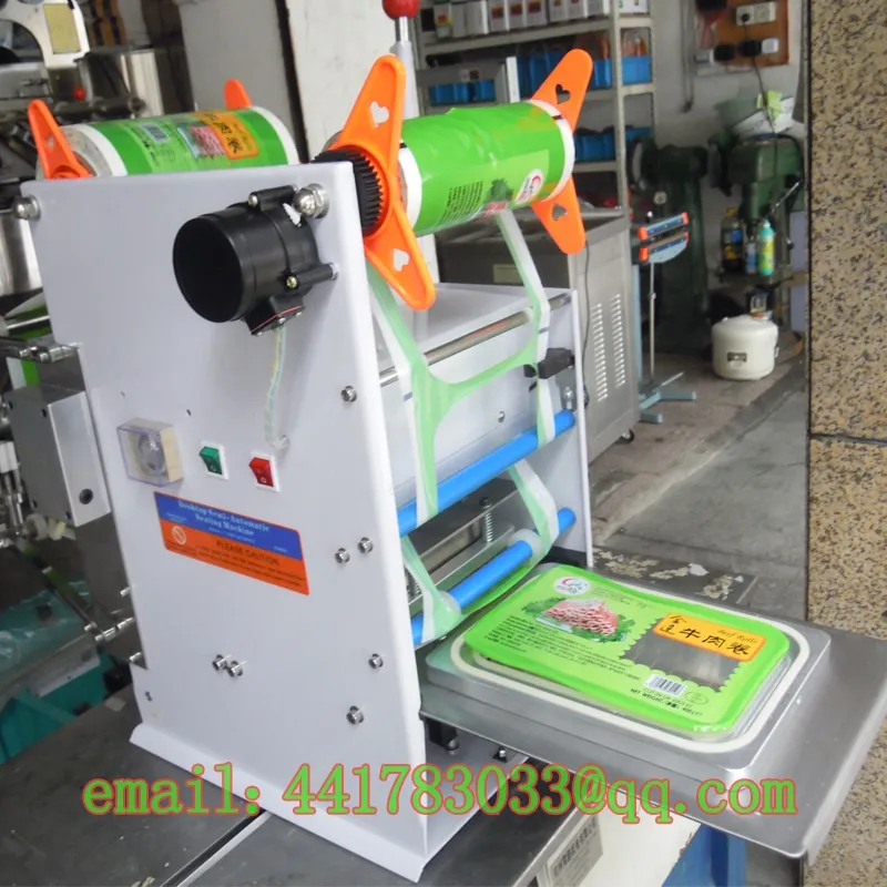 Data de Impressão e Número do Lote Aferidor do Filme Semiautomática Máquina Tampando Automática Copo Sealig Aferidor Bandejas Fgj-d150 2 do lote máquina tampando automática copo aferidor