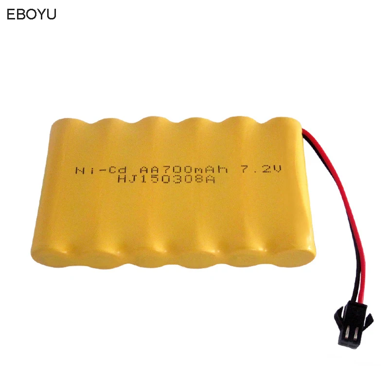 

Перезаряжаемый никель-кадмиевый аккумулятор EBOYU, 7,2 в, 700 мАч, AA, штепсельная вилка SM 2P для радиоуправляемого автомобиля и других подобных игрушек с пультом дистанционного управления