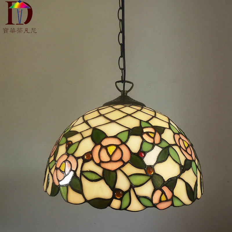 Барокко Тиффани подвесные светильники витражное стекло цепь освещение подвесной светильник для дома, гостиной столовой лампы E27 110-240 В
