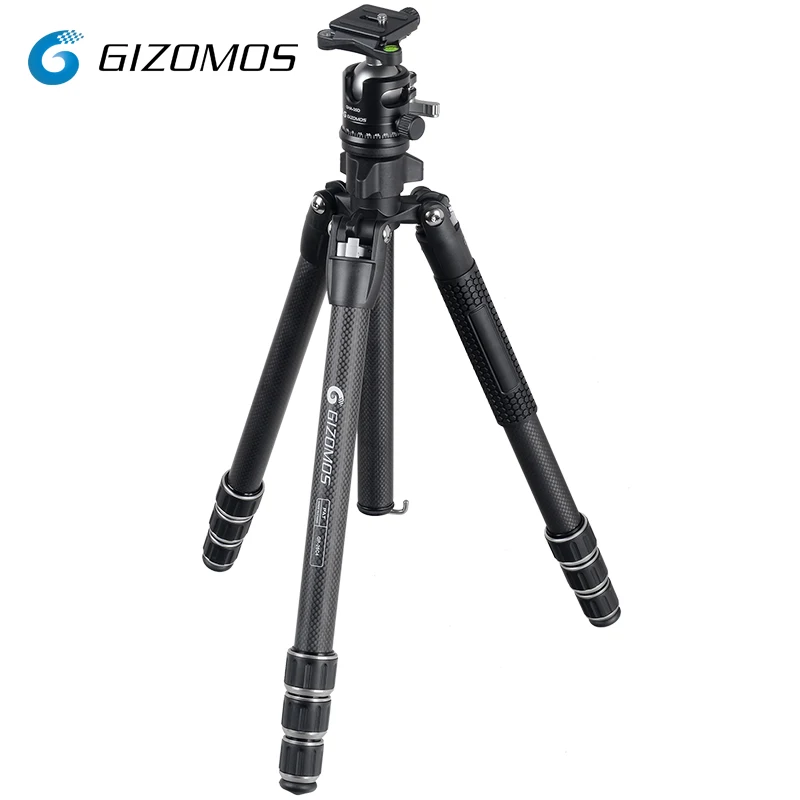 GIZOMOS GP 26C4 GHA 35D Stable Folding Carbon Fiber Tripod Ball Head Kit For DSLR Digital
