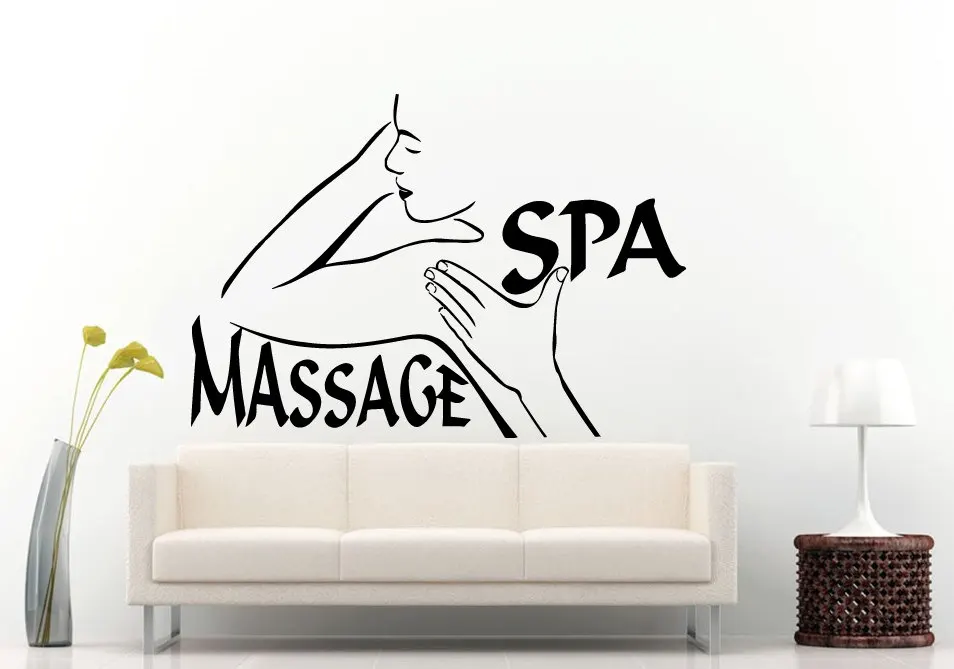 Massage And Spa Wall Stickers Girls Beauty Salon Wall Decal Removable Modern Design Art Mural