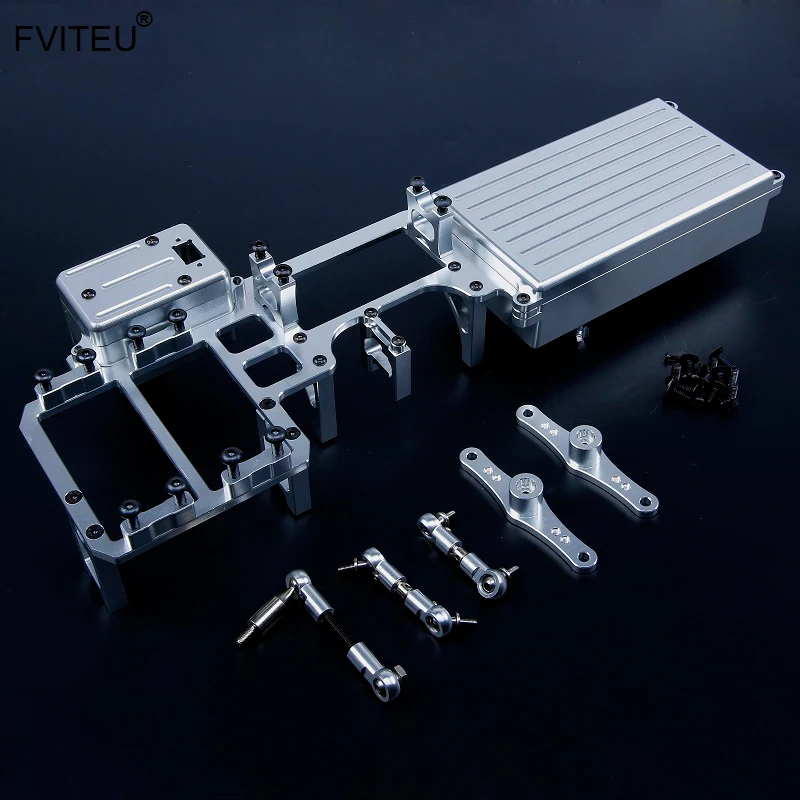 FVITEU CNC Alloy Equipment box set dual servo tray for Losi 5ive-T Rovan LT King Motor x2 | Игрушки и хобби