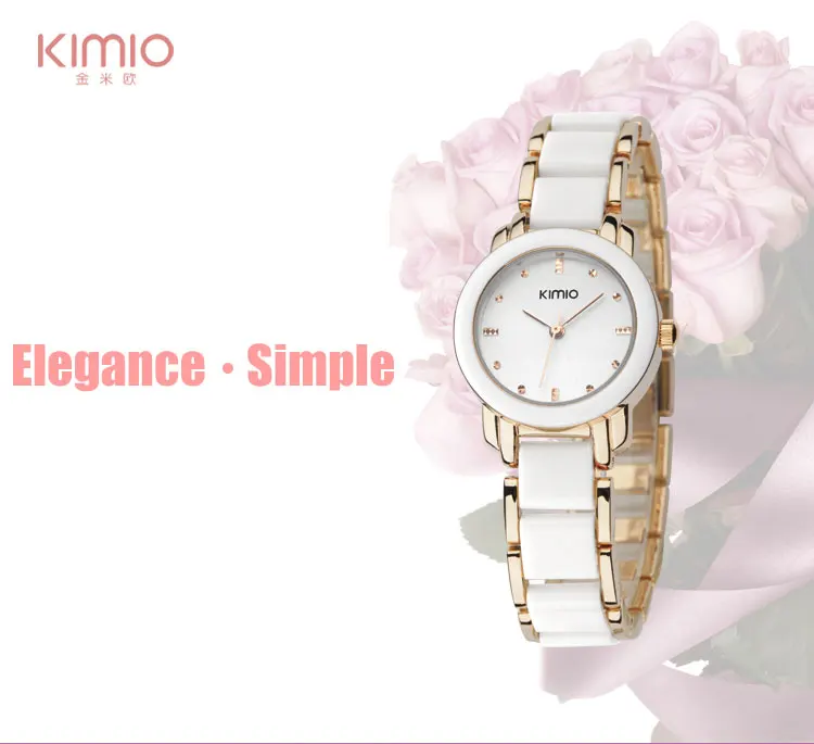 Женские кварцевые часы, модные женские часы-браслет, Бренд KIMIO, подарок, часы под платье, роскошные женские золотые наручные часы