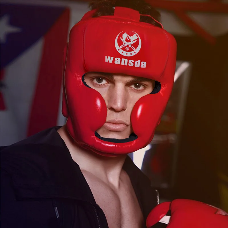 

Closed Type Boxing Helmet Head Protector for Taekwondo Karate Tai Kickboxing Competition Training Boxing Helmet Free shipping