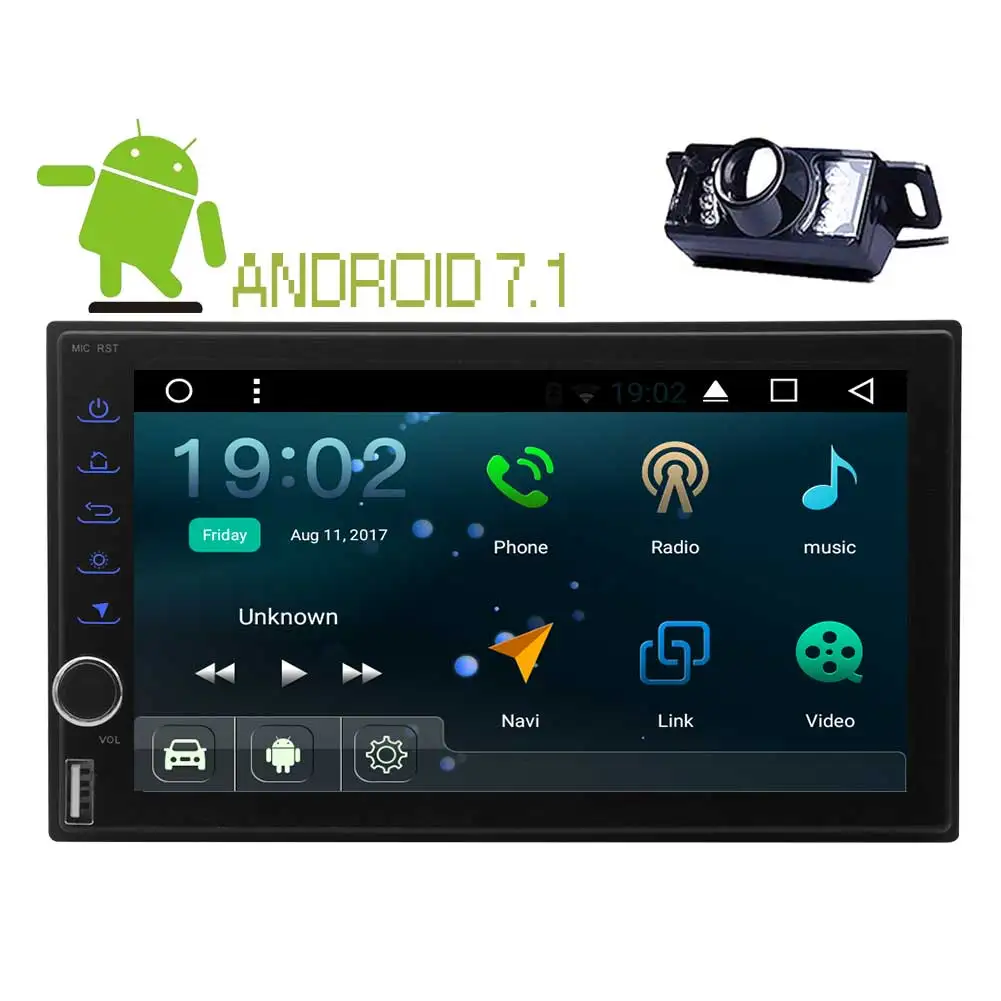 Android 7,1 gps стерео большой 7 "сенсорный FM/AM/RDS автомобильный радиоприемник Bluetooth зеркальная поверхность подключение HD 1080 p 4G/3g WiFI Интернет SWC OBD DAB
