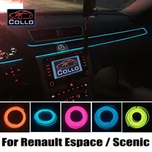 Для Renault Espace 3 4 5/Grand Scenic 2 3 4/гибкий неоновый холодный светильник/9 м EL провод Автомобильный Центральный контрольный стол Декоративная полоса