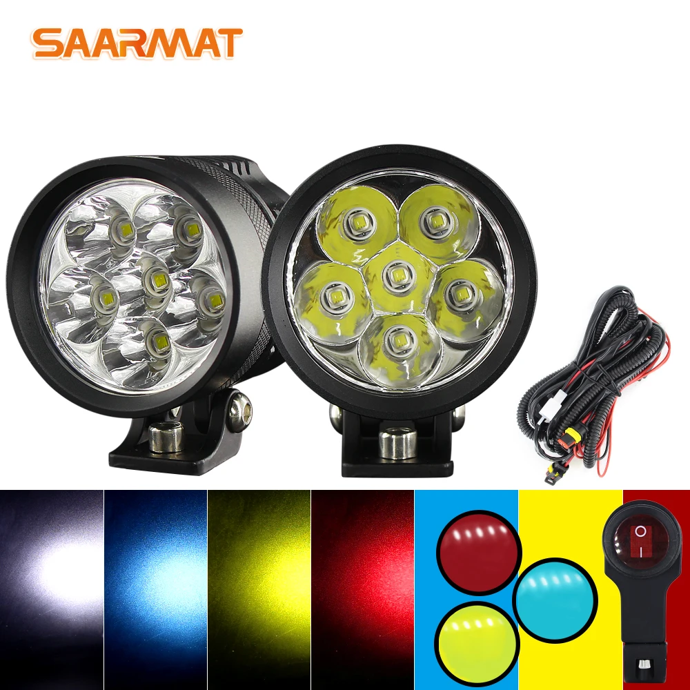 

2 Pieces/set DIY Led motorcycle headlight + Strobe Line set AUTO Spotlight fog lights Super bright Universal DRL lamp 12V