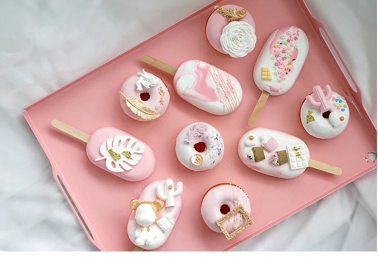 Artificial ice cream cake simulation donut toy window decoration fake snack ice cream ins wind donut Exquisite Gift for Girl