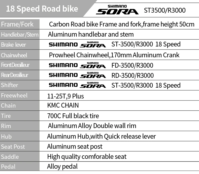 Clearance EUROBIKE 50CM Carbon Frame   700C Racing BicycleEurobike 18 Speed Road Bike 1