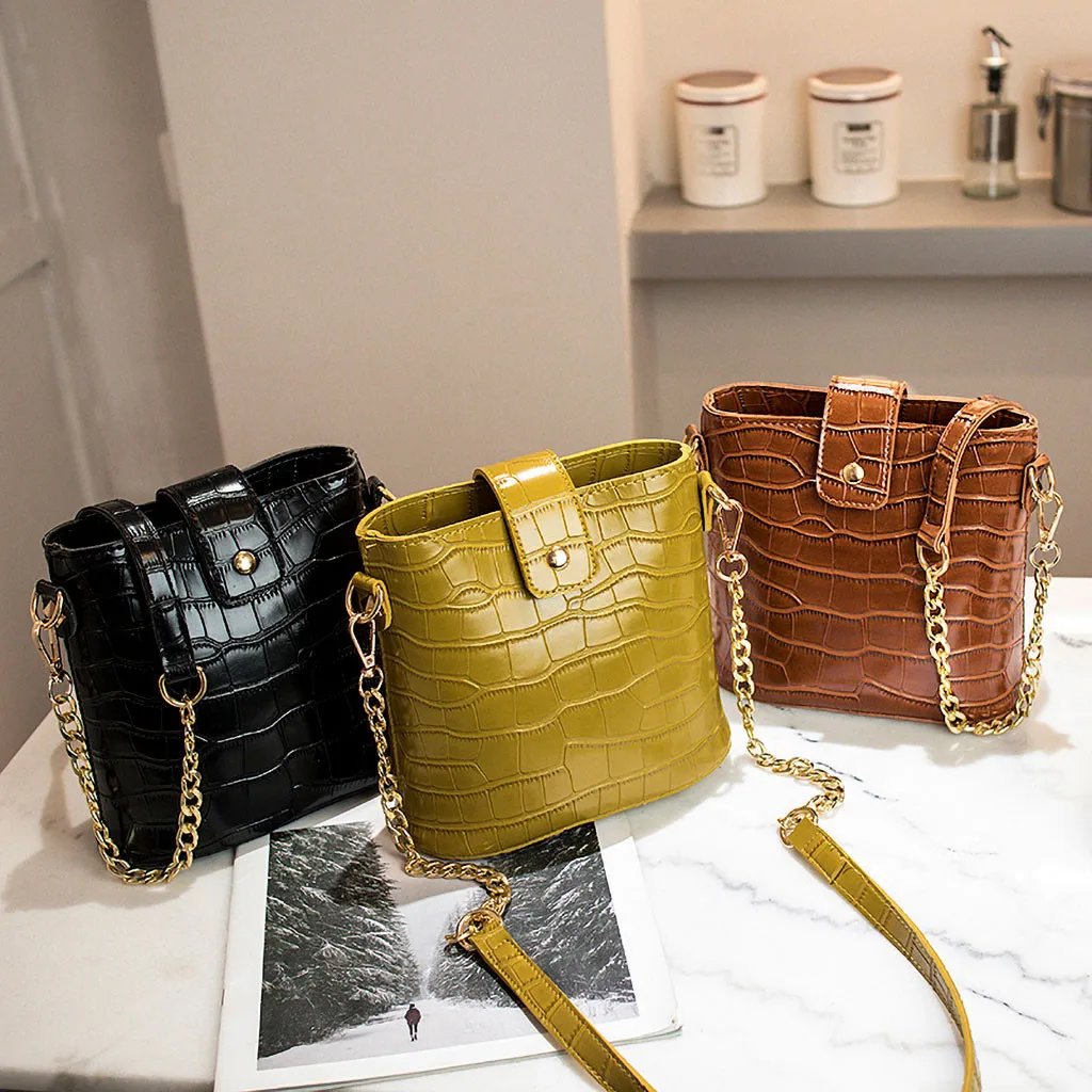 

Women Shoulder Bag Crocodile Handbag Luxury Design Leather Bags PU Handbag Brand Bucket Crossbody Bags for Women Messenger#40
