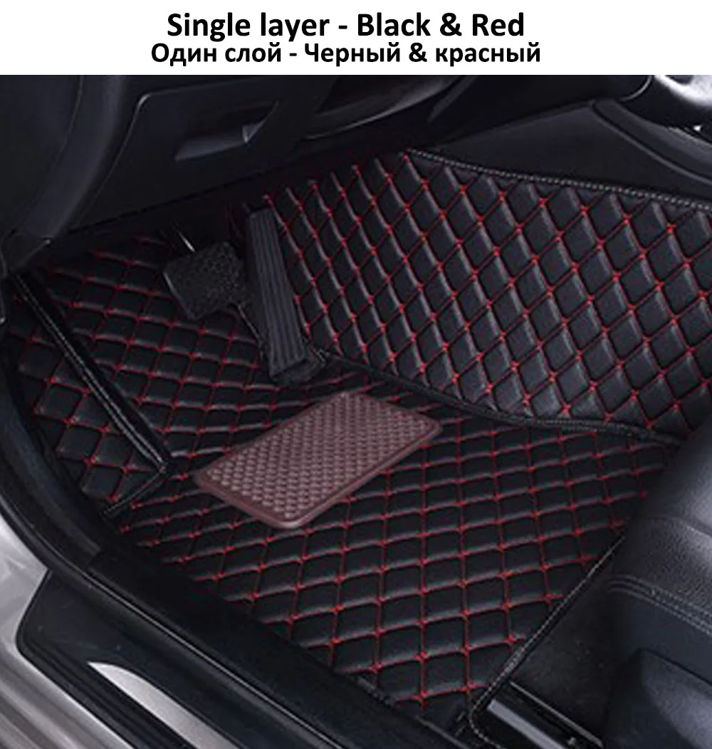 Пользовательские автомобильные кожаные Коврики для hyundai ix35 Sonata Elantra Tucson Celesta i30 ix25 MISTRA роскошный объемный провод напольный коврик - Название цвета: A-BlackRed