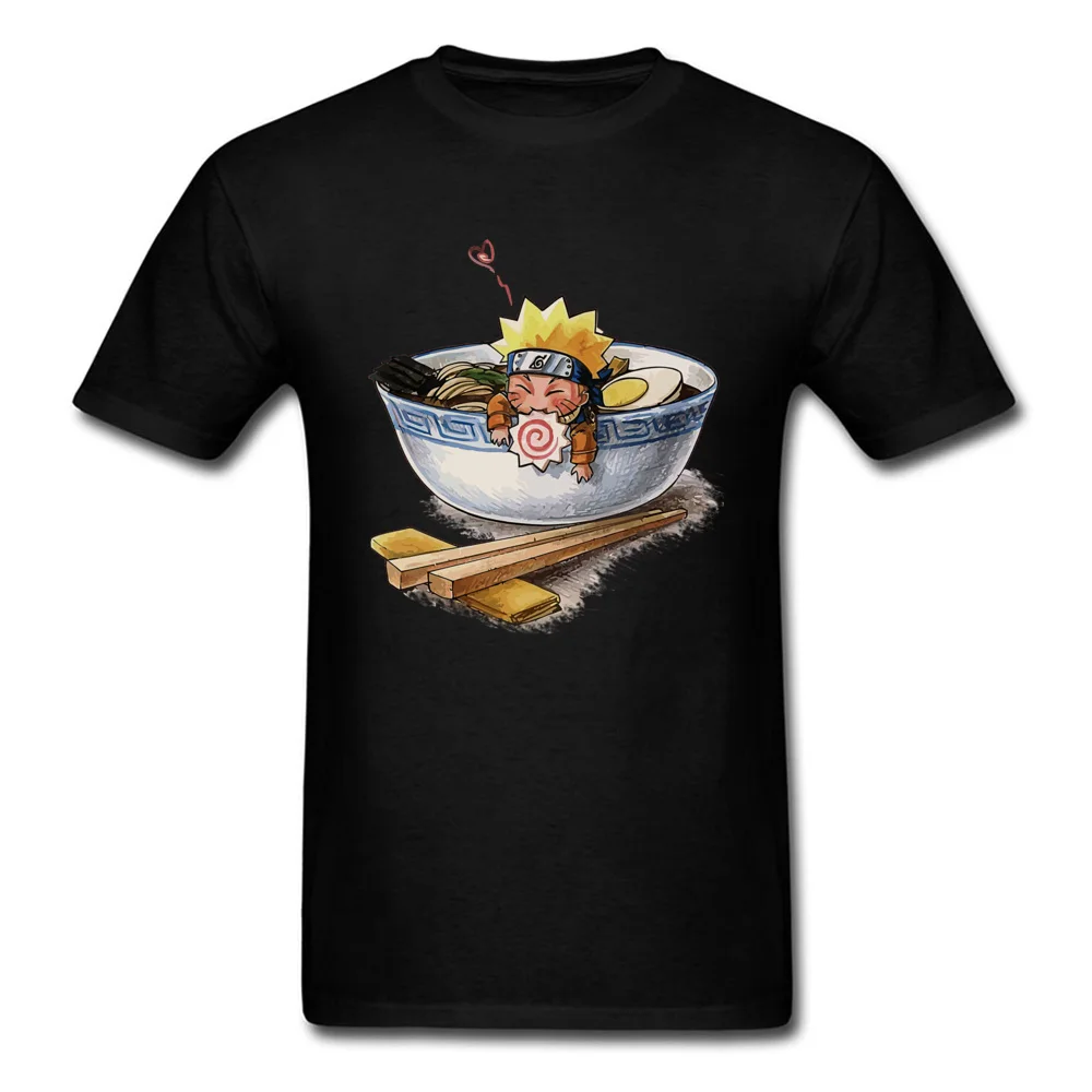 Naruto Love Ramen Tops T Shirt Prevalent Round Collar Normal Short Sleeve 100% Cotton Men T-shirts Classic Tops Shirt Naruto Love Ramen black