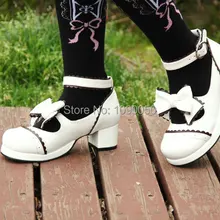 Big size:34-44 Popular lolita bow princess brand Lace lovely princess shoes white sweet high heels fashion Cosplay girl’s pumps