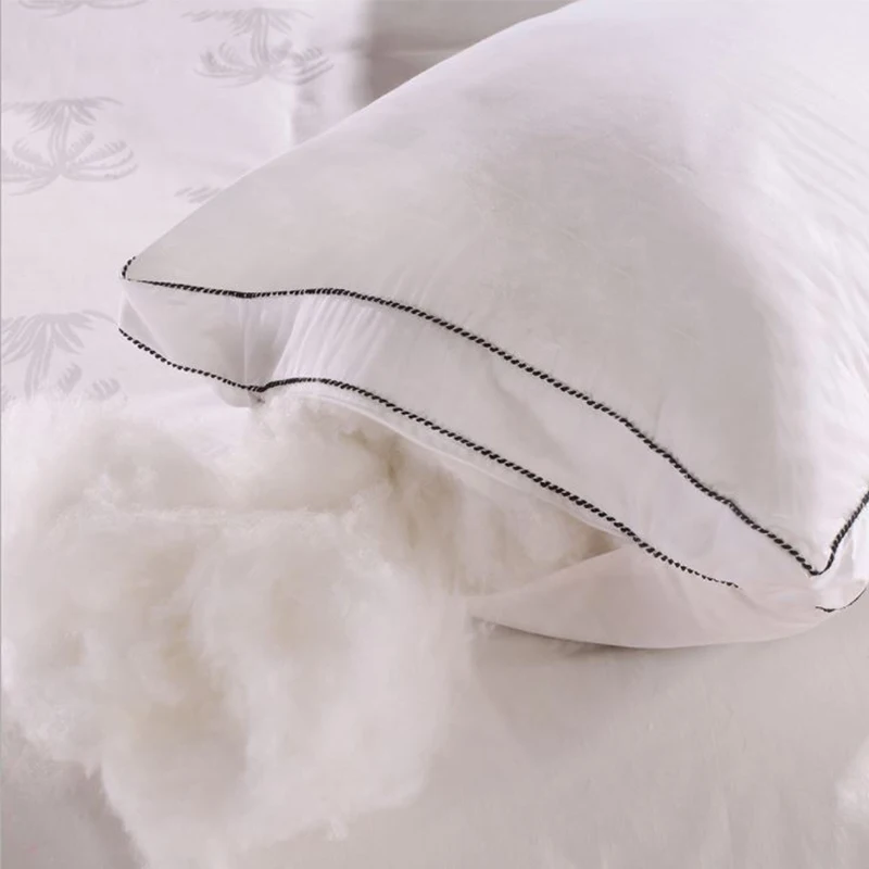 48*74cm 1pcs High Elastic Feather Velvet Pillow 3D White Elegance Health Core Hotel Bedding Feather Pillow Home Textile