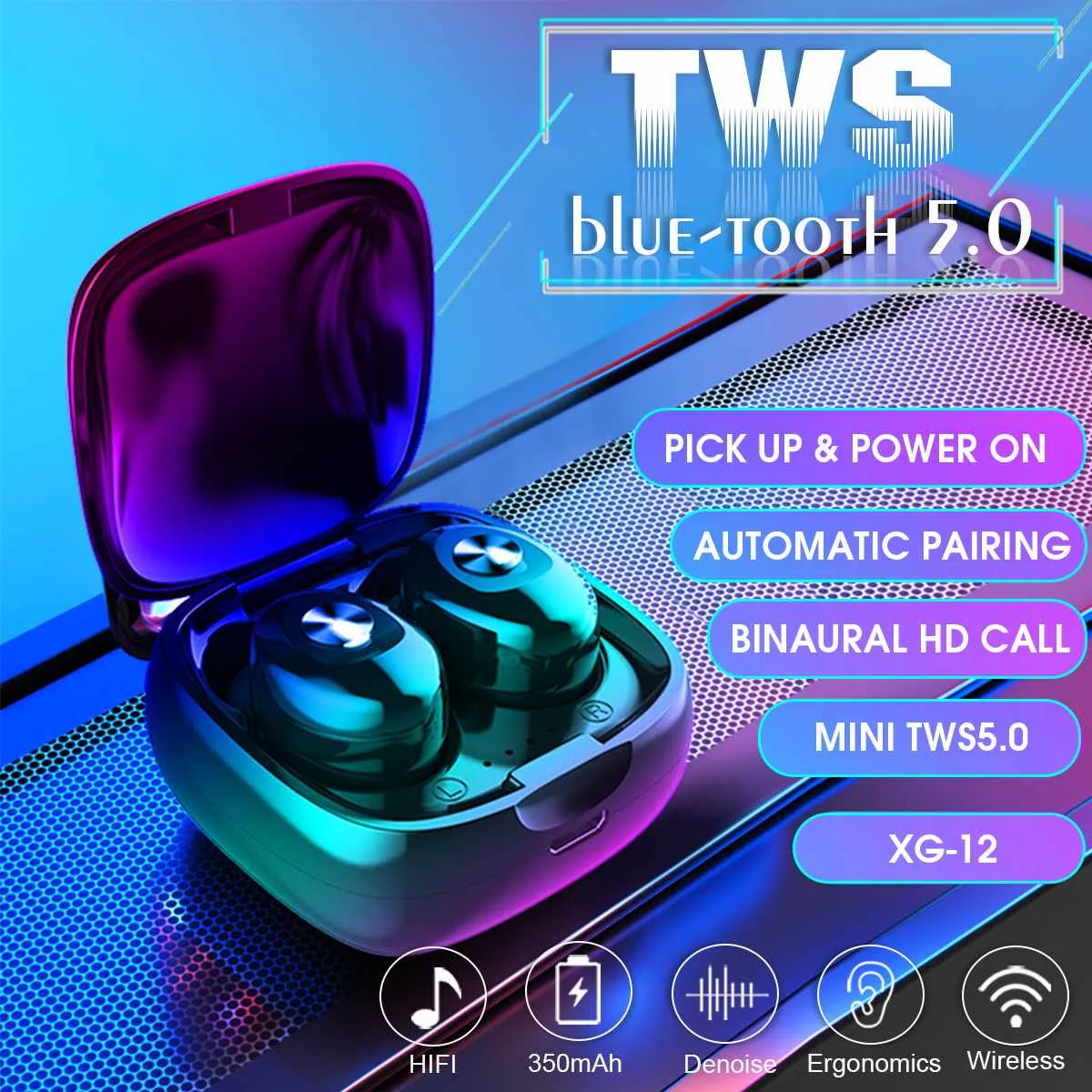 XG12 TWS bluetooth 5,0 беспроводные наушники стерео Earbus игровая гарнитура с микрофоном USB power Bank спортивные наушники