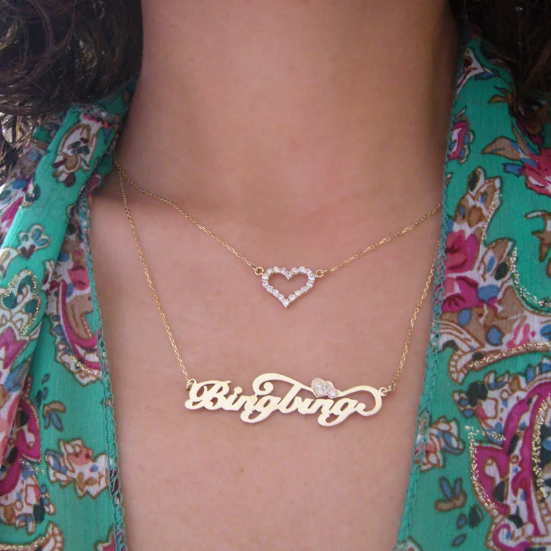 

100% 18K necklace, DIY custom name, gift for couples, engagement gift!!