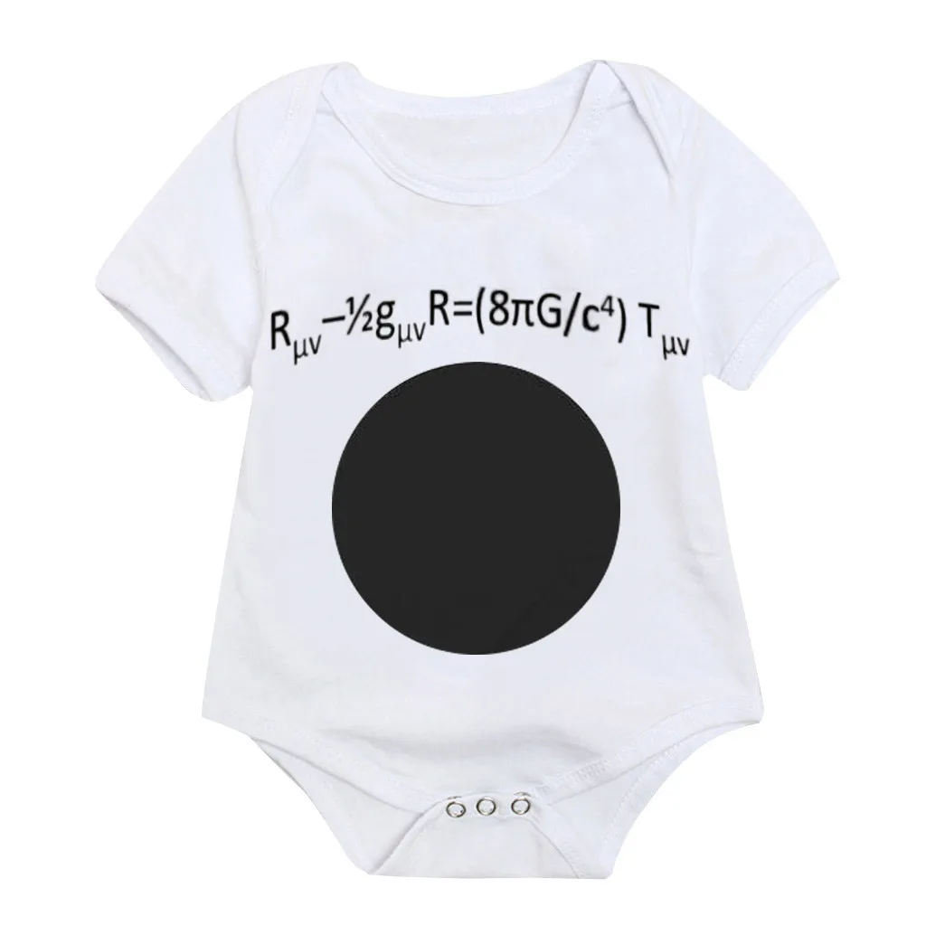 

Summer New Fashion Toddler Baby Girls Boys Black Hole Theory Of Relativity Romper Daily Clothes Wholesale Free Ship Z5