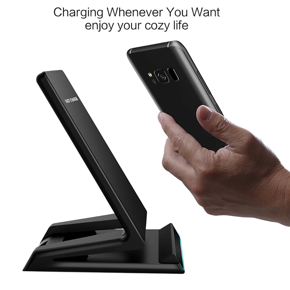 !ACCEZZ Z Shape 7.5W Fast Qi Wireless Charging For iPhone X 8 Plus 10W For Samsung Galaxy Galaxy S9 5W Desktop Charge For Nokia (3)