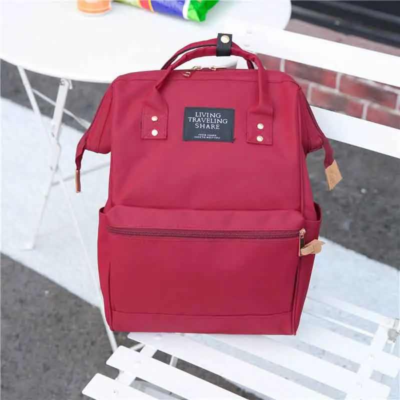 Школьный женский рюкзак с кольцом, школьный рюкзак для отдыха, сумки для ноутбука, дорожные сумки для девочек-подростков - Цвет: Red