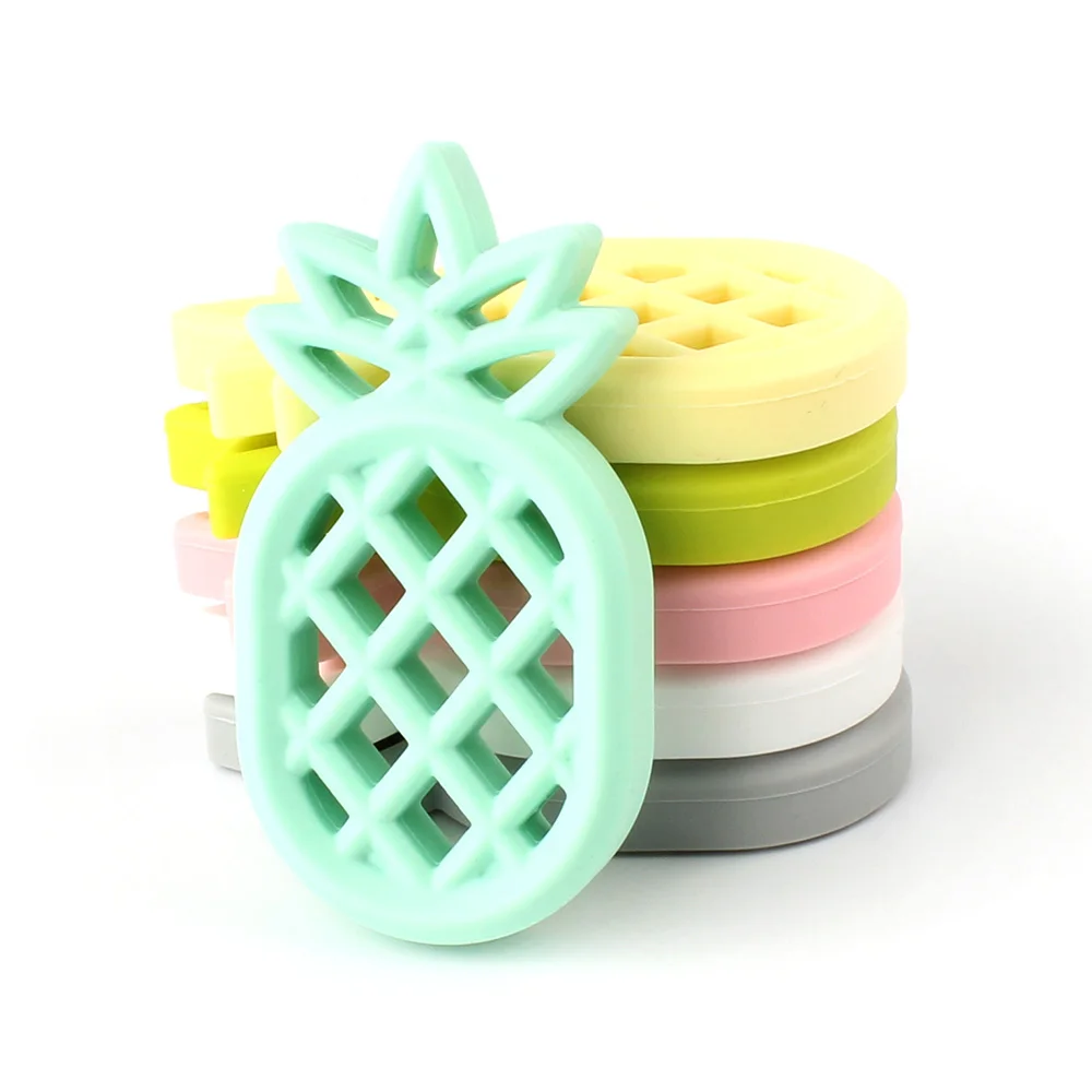 1pcs Baby Teether Pineapple BPA Free Baby Teething Chew Silicone Beads