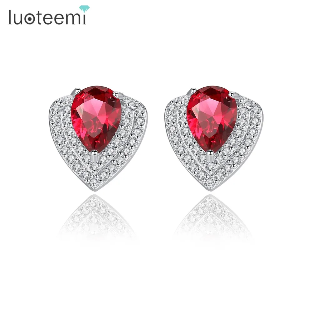 LUOTEEMI высокое качество класса люкс, на день рождения, серьги со шпилькой, для Для женщин для свадьбы или торжественного случая 925 стерлингового серебра серьги ювелирные изделия Aretes