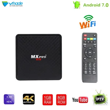 

Android 7.0 Samrt TV Box 1G 8G Allwinner H3 Quad Core UHD 4K Set-Top Box Support 3D H.265 1.0GHZ WiFi Google TV Media Player