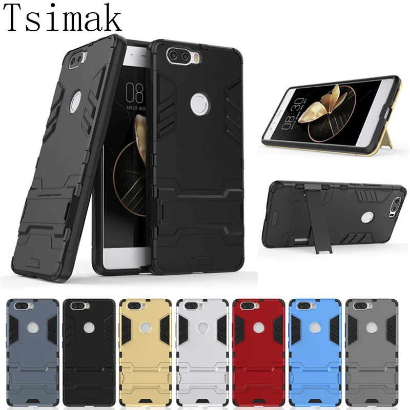 Tsimak حالة ل ZTE النوبة Z17 لايت البسيطة S V18 N3 NX612 غطاء سيليكون للصدمات حامل هاتف الهاتف الغلاف الخلفي كوكه