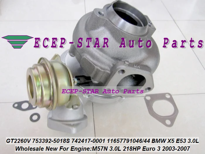 GT2260V 753392 742417 753392-5018S 742417-1 11657791046 11657791044 Turbo For BMW X5 3.0d E53 03-07 M57N 3.0L 218HP (5)
