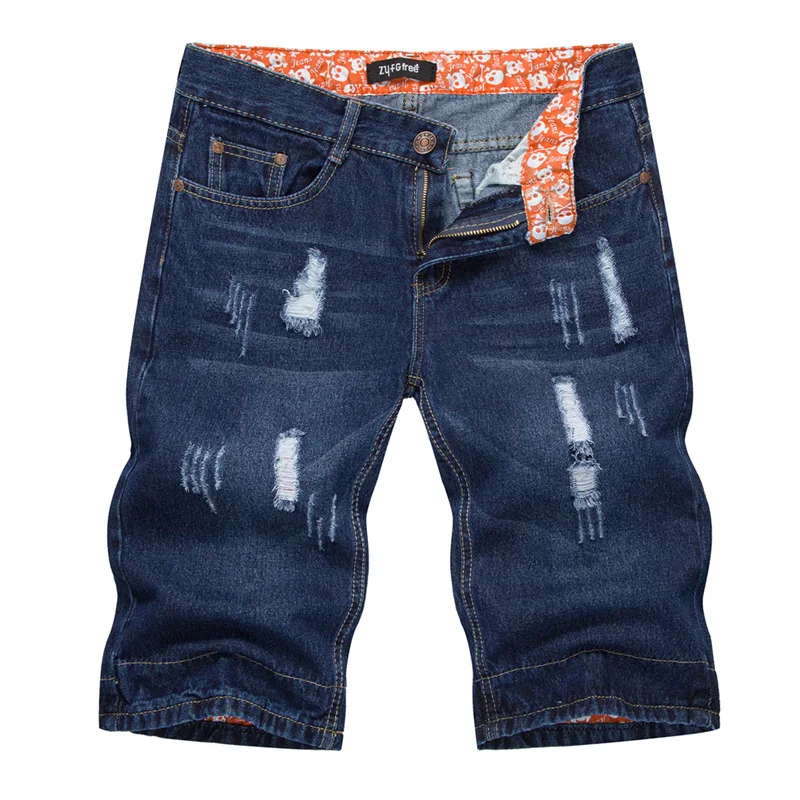 Summer New Men's Stretch Short Jeans Fashion Casual Slim Fit High Quality Elastic Denim Shorts Male Brand Clothes