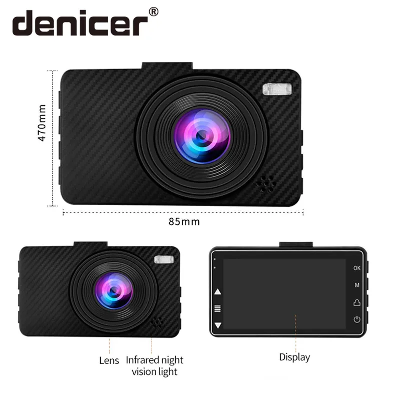 

Denicer FHD 1080P Car Dash Camera Novatek 96658 DVRs 3.0" Auto Video Recorder 170 Degree Wide Angle Vehicle Registrator Dashcam