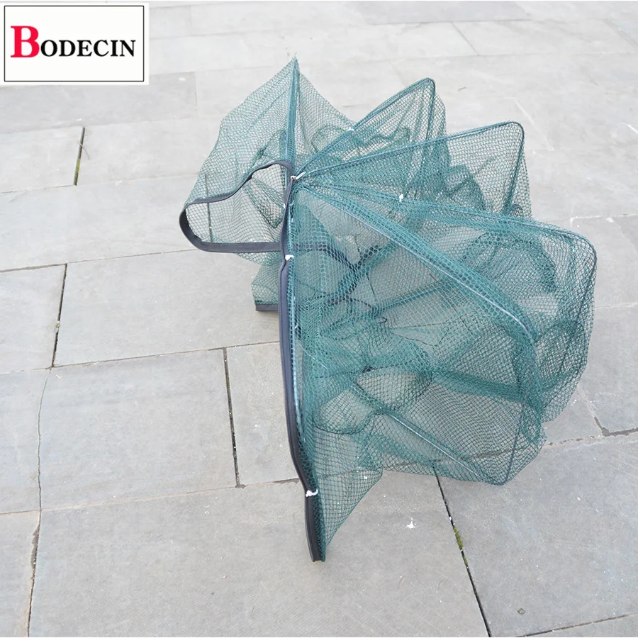 6 Holes Fishing Net Folded Network Automatic Shrimp Fish Trap Minnow Crab Baits Mesh Nylone Casting Crayfish Catcher Nets Cast (11)