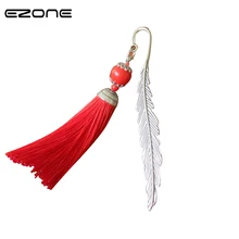 EZONE Ретро Закладка дизайн из металлического пера форма с милой кисточкой Китайский классический держатель книги школьные офисные принадлежности Papelaria