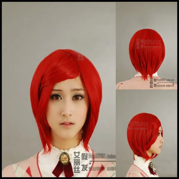 30CM Red Hair Wig Low cost fashion short Wigs cosplay Wig for cosplay