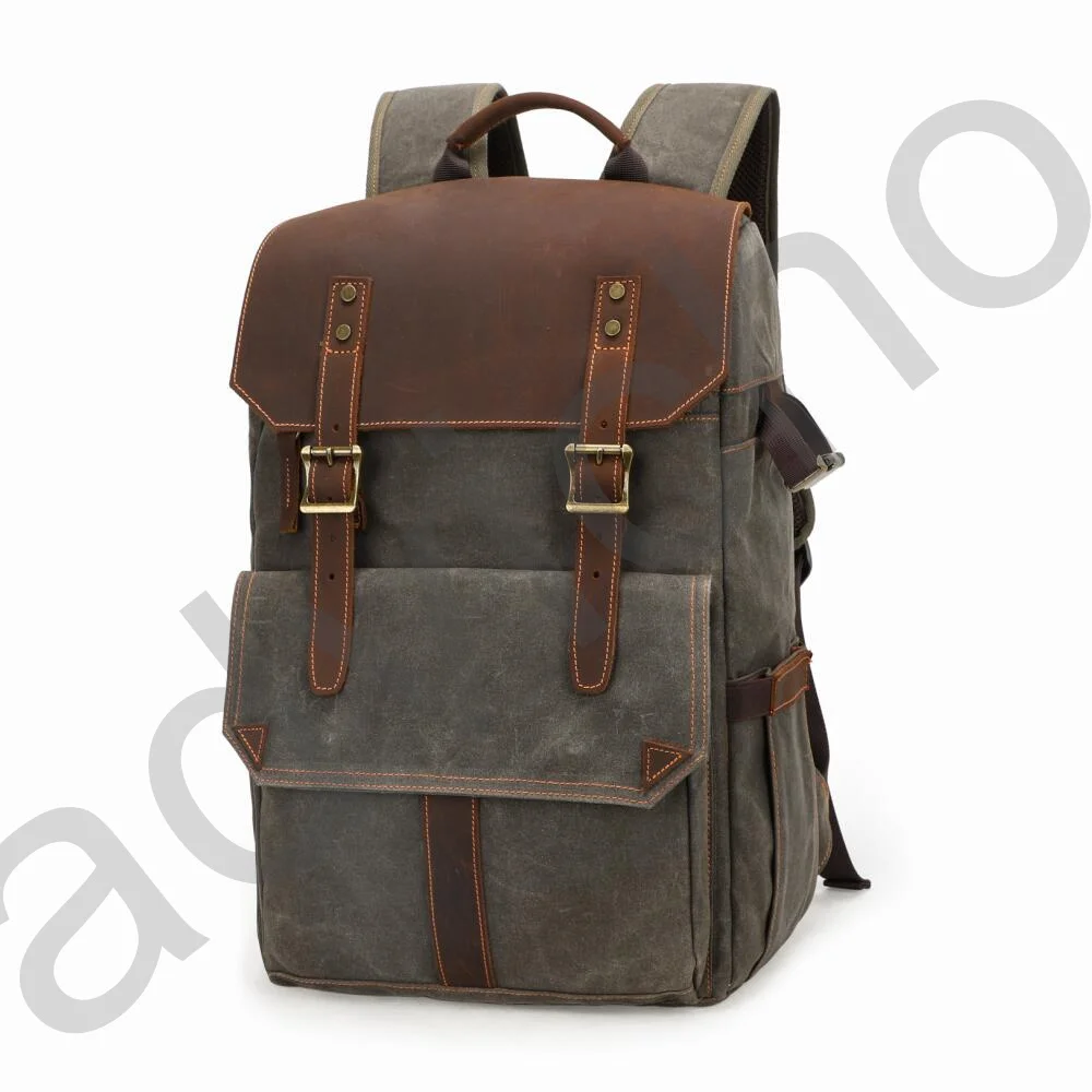 Водонепроницаемый батик холст+ кожа большая сумка для камеры противоударный защитный фотография открытый рюкзак для камеры/объектива/штатив/IPad