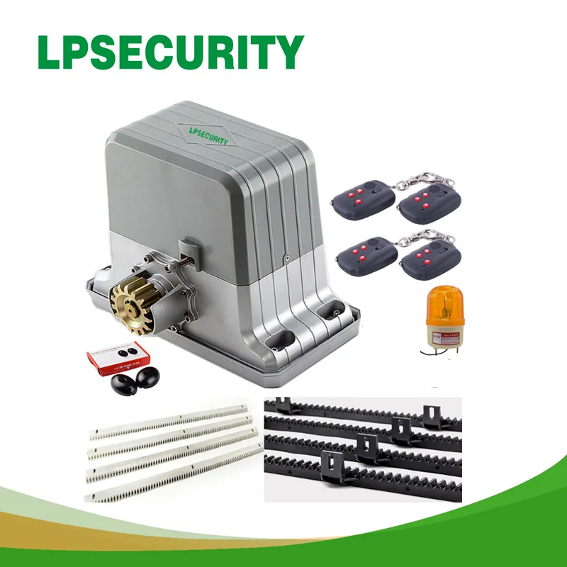 Lpsecurityelectric раздвижные ворота открывалка двигатель 1800 кг 3200lbs 4 м, 5 м, 6 м стойки 1 фотоэлемент 1 лампа 1 кнопка