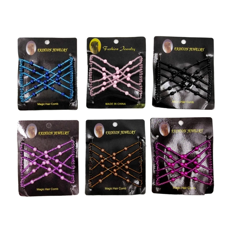 

Magic Hair Comb EZ Beaded Double Stretchy Fashion Elegant DIY Jewelry Women Clip