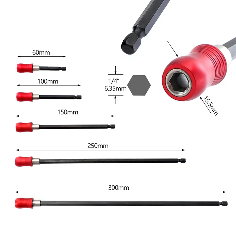1/" Магнитный Держатель для бит 60-300 мм Отвертка Держатель для сверла шестигранный хвостовик Магнитный удлинитель для сверла для винта