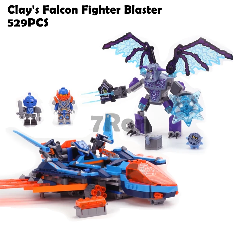 

BELA 10596 Nexo Knights Clay Falcon Fighter Blaster Building Blocks Kits Model Kids Toys For Children Compatible with Lego 70351