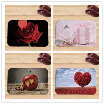 

Heart Red Tree Apple Rose Doormat Floor Mat Indoor Rug Kitchen Carpet High-quality Door Mat Home Decor
