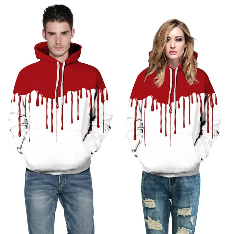 Autumn and winter men s sweater hooded trousers 3D printing with a hat sweater