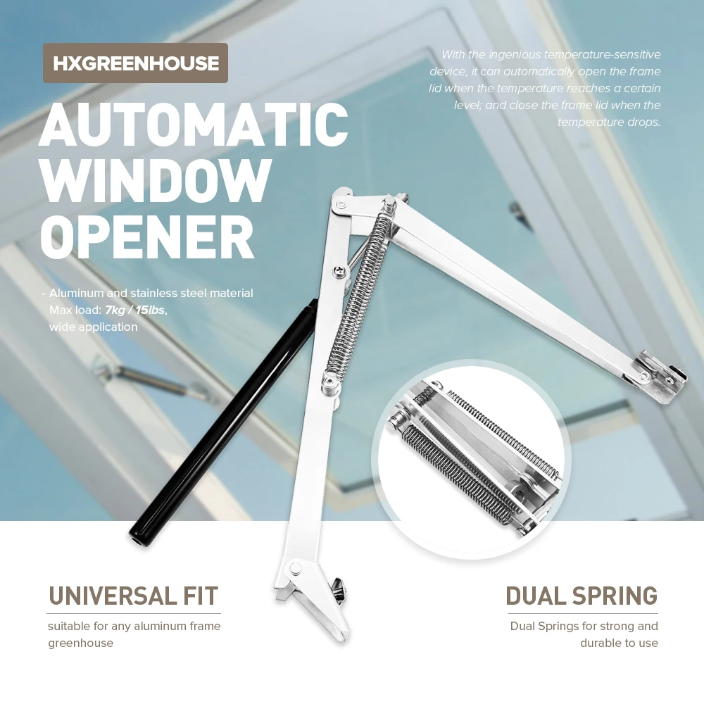 Aluminum Greenhouse Automatic Window Opener Agricultural Solar Heat