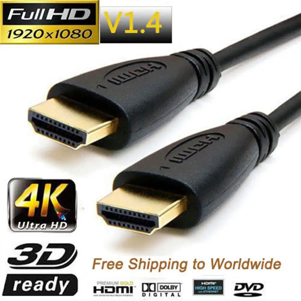 2018 Top 1m Высокоскоростной V1.4 1080P штекер Штекер кабель HDMI для HD TV LCD