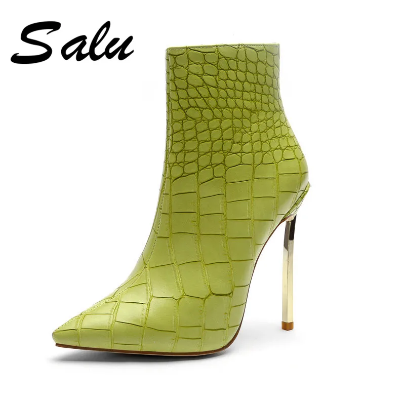 

Salu Ankle Boots High Quality Genuine Leather Shoes Black Handmade Boots Russian Size Autumn Boots size 10 11 12