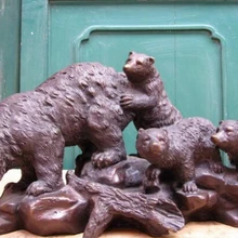 Песня voge gem S0804 Прекрасный Китайский Чистая Бронзовый Резные Четыре черный медведь