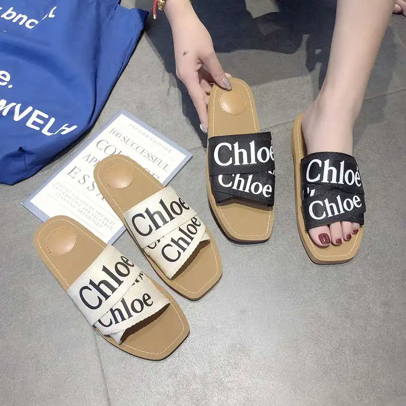

Slippers, women wearing flat bottom, 2019 summer, new letter fashion flats.