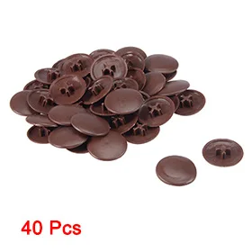 

Uxcell Hot Sale 40pcs 16.5mm Dia Round Shape Plastic Phillips Screw Cap Cover Dark Brown