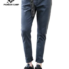 Пионерский лагерь, обтягивающие джинсы, Мужская брендовая одежда, Новые Темно-серые штаны для ног, Мужские штаны высокого качества, эластичные осенние джинсовые брюки ANZ707025