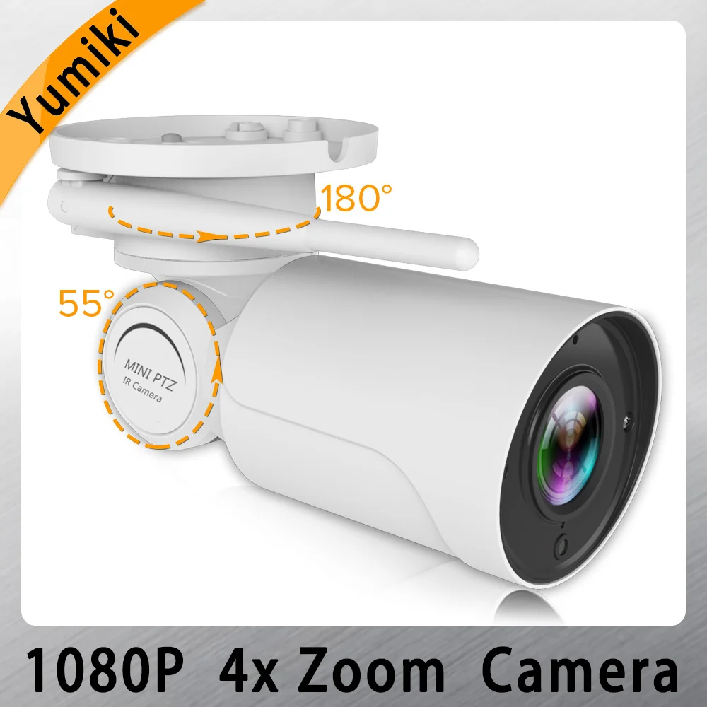 

Yumiki HD Wifi 1080P IP Camera IMX323 PTZ Wireless Surveillance Auto Zoom Lens Varifocal P2P CCTV Security Audio Microphone