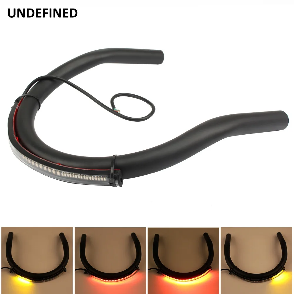 

230mm Cafe Racer Seat Brat Tracker End Brat Style Seat Frame Hoop Loop LED Turn Signal Light For Honda CB CBR Suzuki Yamaha CC
