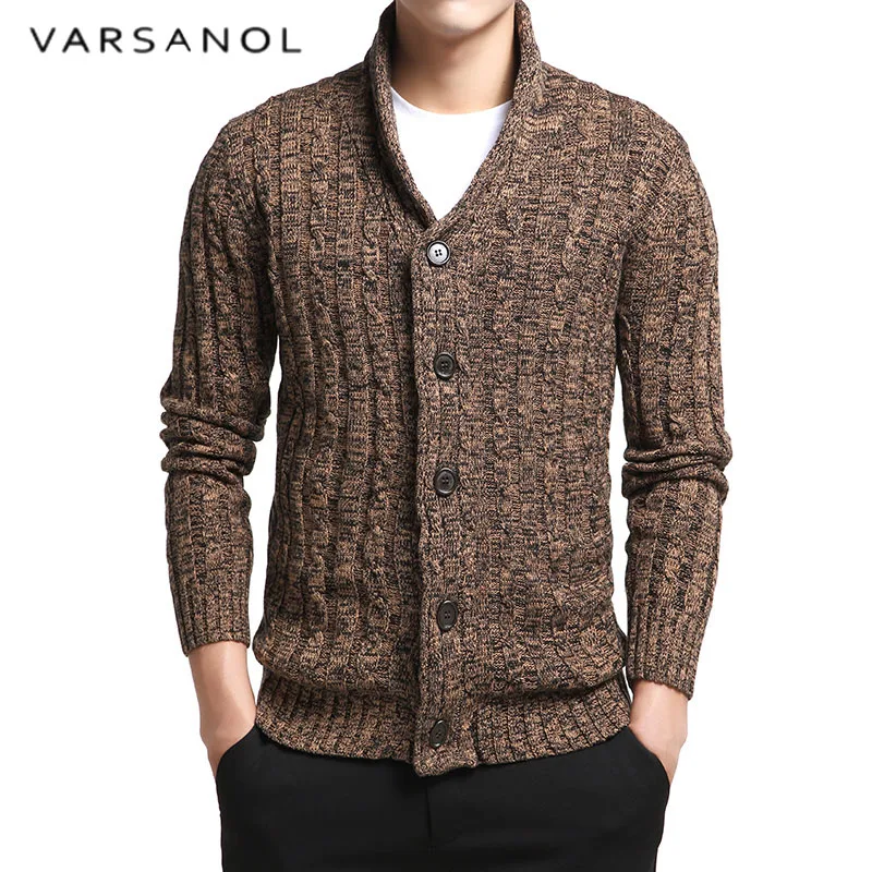 Varsnaol Новый брендовый свитер мужской v-образный вырез однотонный Slim Fit вязание мужские s свитера кардиган мужской 2018 осень модные повседневные топы Hots - изображение